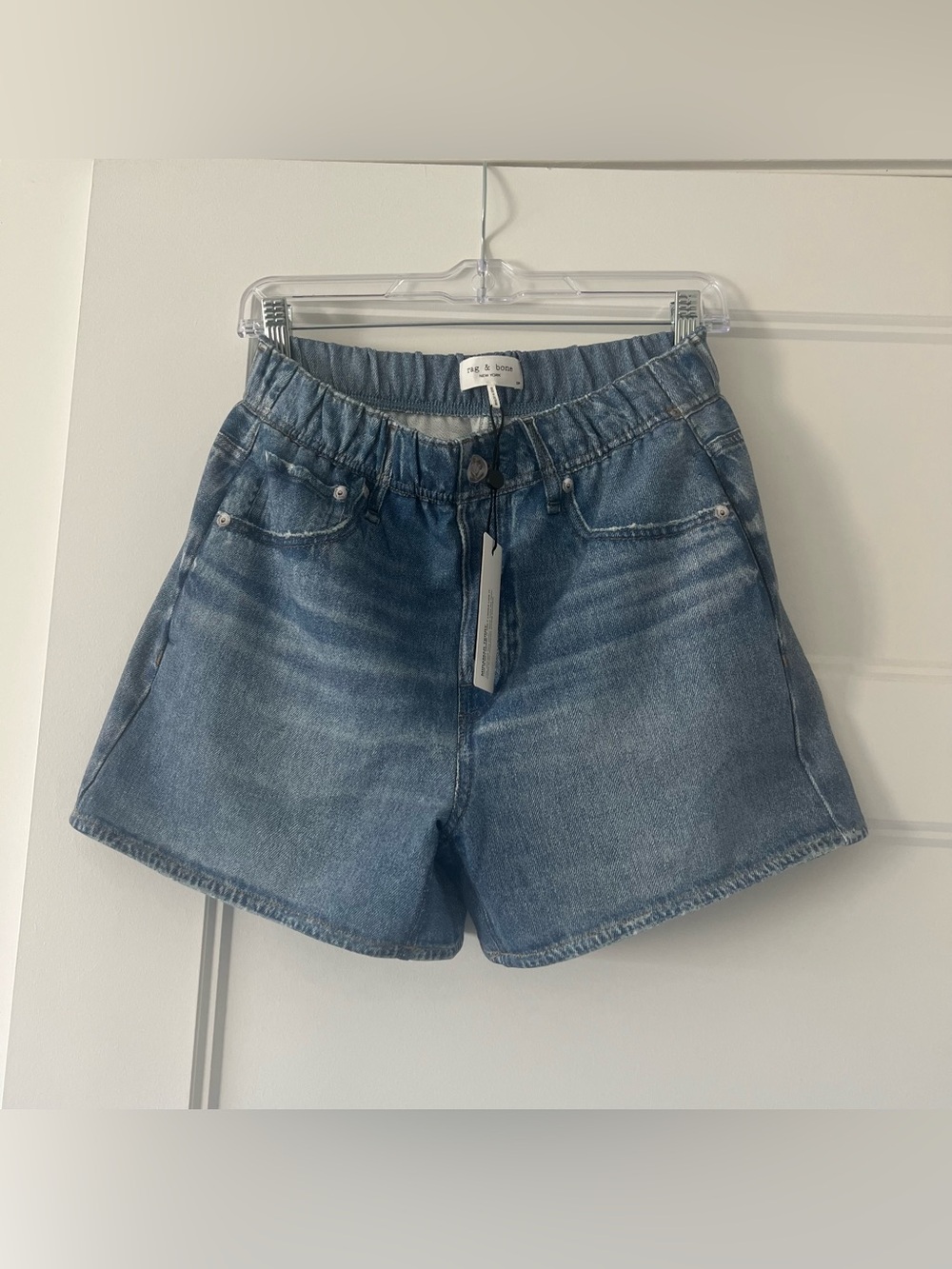 NWT Rag & Bone Miramar Terry Denim-Knit Walking Shorts Size S Color Morse